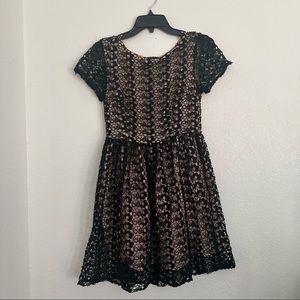Topshop Black Lace Mini Dress. Size 4.
